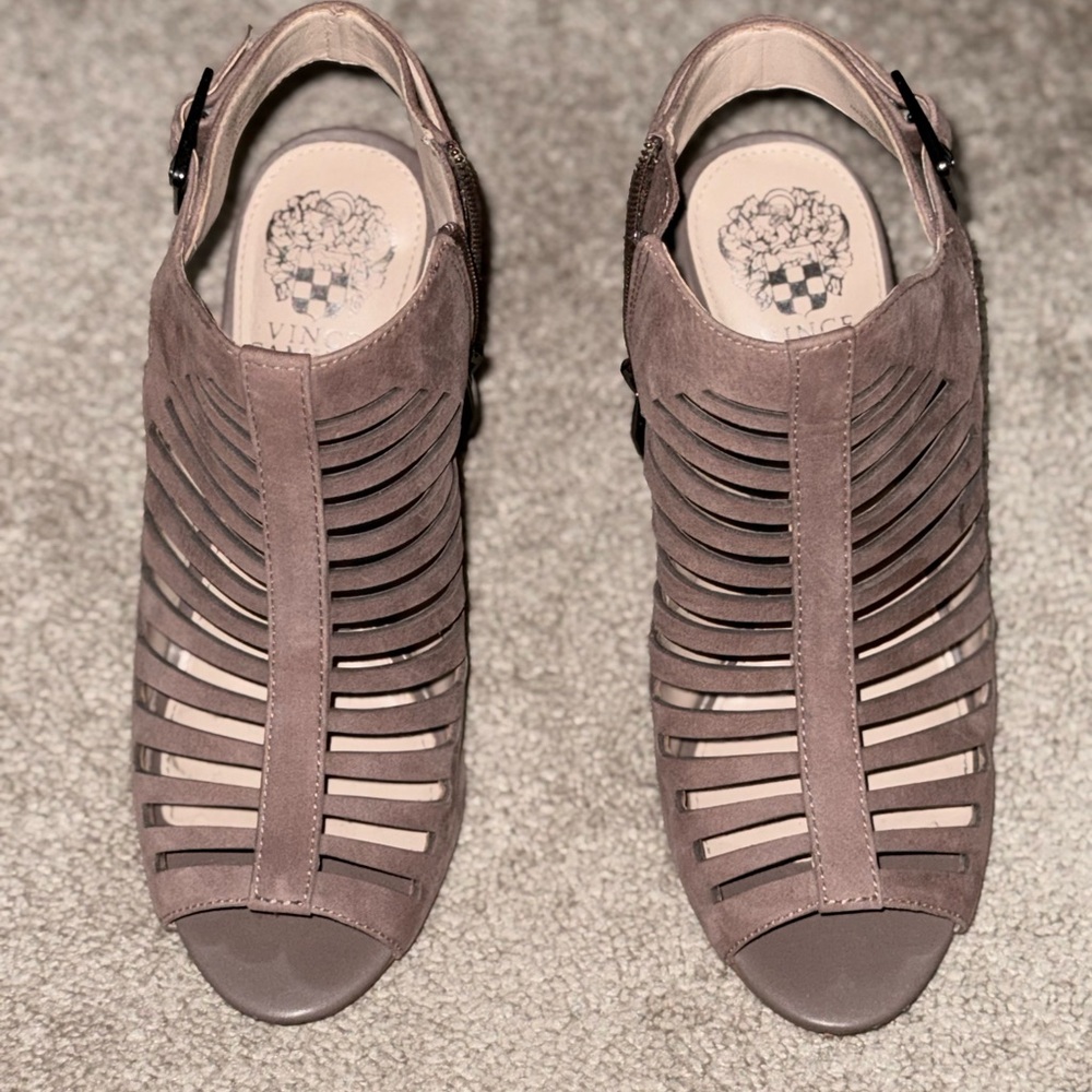 Vince Camuto Taupe Strappy Heels